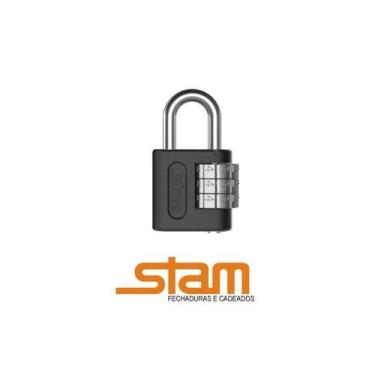 Imagem de Cadeado com senha mala mochila armário gaveta stam preto 25mm sem chav