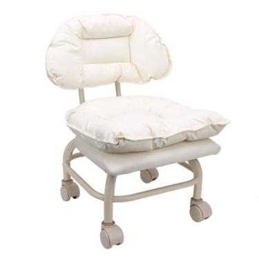 Imagem de Cadeiras de Fezes Giratórias de 360 ​​graus Com Rodas e Backrest, Cadeira de Couro Ergonômica PU para Salão de Ginástica do Escritório Em Casa, Spa