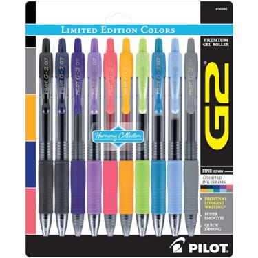 Imagem de PILOT Canetas de gel retráteis G2 edição limitada Harmony Ink Collection, ponta fina de 0,7 mm, tinta sortida, pacote com 10