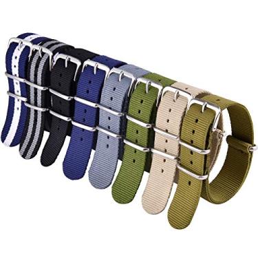 Imagem de Ritche Pulseiras de relógio de nylon balístico militar de 22 mm para presente de Natal compatíveis com relógio Seiko para homens e mulheres, presentes de elefante branco, meias masculinas
