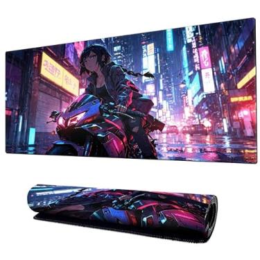 Imagem de Mouse Pad Gamer Cyberpunk Anime Speed Extra Grande Profissional 90x40 x3mm Bordas Costuradas e Base Emborrachada e Antiderrapante (1)