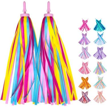 Imagem de Mlurcu Bicicleta Streamers Bicicleta Borlas para Crianças 1 Par, Crianças Acessórios para Bicicleta Scooter Bicicleta Triciclo Guiador Streamers Guiador Manoplas Acessórios para Meninas E Meninos(Arco
