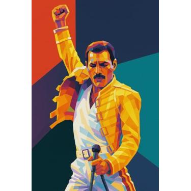 Imagem de The Hobby Planet F Mercury Kits de pintura de diamante para adultos Freddie M Diamond Art Square Drill Arts and Crafts for Adults, Mercury Merchandise DIY Diamond Dots F Mercury Gifts (30 x 40