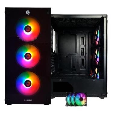 Imagem de Gabinete Pc Gamer 3 Fans Rgb Inclusas Vidro Lateral e Frontal Para Atx