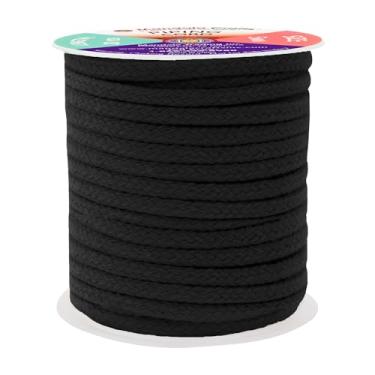 Imagem de Mandala Crafts 5 mm, 20 jardas de corda de substituição de cordão macio preto estofado crochê macramé algodão acabamento de costura cordão de tubulação