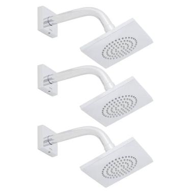 Imagem de Chuveiros 3 Kits Docol Cromado Sem Arejador Polido Frio De Parede 
