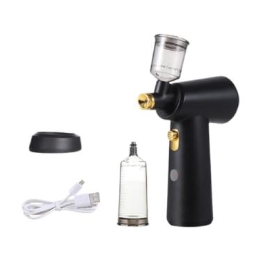 Imagem de shamjina Aerógrafo para cabeleireiro, caneta spray, máquina profissional para pintura de cabelo, dispositivo para cuidados com o cabelo, modelos de unhas de, Preto