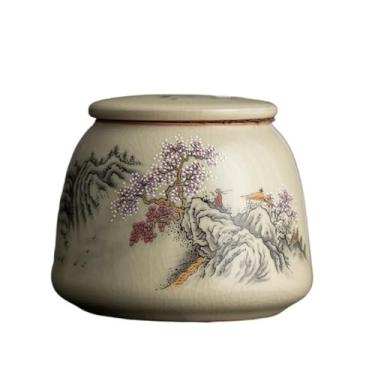 Imagem de Lata de chá Caixa de chá de cerâmica, recipiente para armazenamento de chá doméstico, latas, jarras com tampa hermética para café, nozes, ervas, especiarias e açúcar Caixa de chá(Gray)
