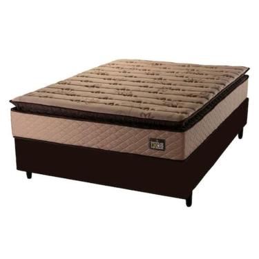 Imagem de Cama Box Queen Colchão Espuma D33 Pillow Top Van Gogh 158x198x59cm Marrom