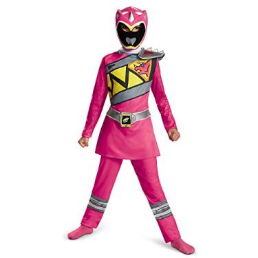 Imagem de Pink Power Rangers Costume for Kids. Official Licensed Pink Ranger Dino Charge Classic Power Ranger Suit with Mask for Girls, Medium (7-8)