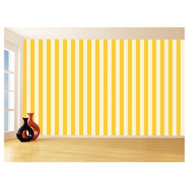 Imagem de Papel De Parede 3D Sala Cozinha Listras Amarelo 3,5M Lst53