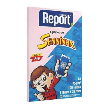 Imagem de Papel Sulfite Rosa Report do Senninha 210x297mm A4 C/100 Folhas 75g - 