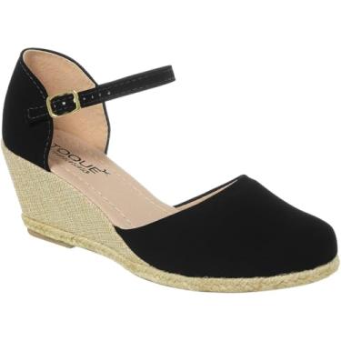 Imagem de Sandália Anabela Espadrille Corda Salto Baixo Feminina Moda (Preto, BR, Adulto, Numérico, 37)