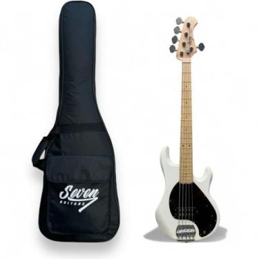 Imagem de ContraBaixo Seven Music 5 Cordas WH Branco SBM-57 C/Bag - Seven Guitar