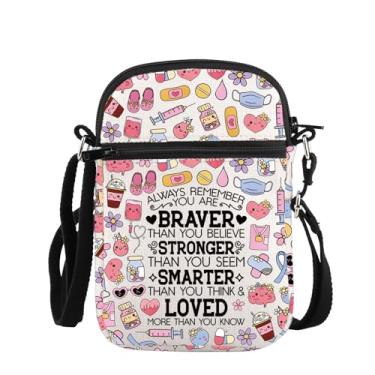 Imagem de PLITI Presente de enfermeira presente da semana da enfermeira Always Remember You Are Braver Than You Believe Bolsa transversal para enfermeira médica, Remember Nurse Zcbag, Tendência