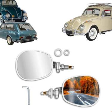 Imagem de Par Retrovisor Fusca 59 A 96 Cromado Metal Convexo - ROSSO & VR