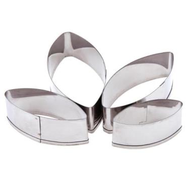 Imagem de Molde de pétala de lírio de água de aço inoxidável - Cortador de biscoito de pétala de lírio de água - Molde de decoração de bolo de pétala de lírio de água - conjunto de 4 peças