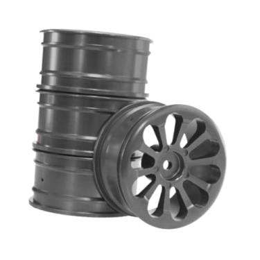 Imagem de MERIGLARE 4 peças 1/10 cubos de roda mini metal acessórios de desempenho de longo prazo componentes de substituição kits de direção para veículo RC para 128 86S, Titânio