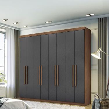 Imagem de Guarda-Roupa Casal Santos Andirá Master New com 8 Portas, 4 Gavetas e 10 Prateleiras – 238,8cm de largura