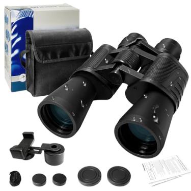 Imagem de Binóculos 20 x 50 para adultos com adaptador de telefone – 20 binóculos profissionais para observação de pássaros, caça, shows, viagens e atividades ao ar livre, à prova d'água e à prova de neblina