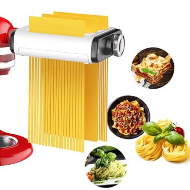 Imagem de Pasta Maker Attachment for All Kitchenaid Mixers, Noodle Maker Kitchen Aid Mixer Accessories 3 In 1 Including Dough Roller Spaghetti Fettuccine Cutter - Homemade Fresh Pasta Easily!