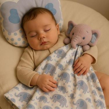 Imagem de Kit de Naninha Paninho com Bichinho Pelúcia + Travesseiro Anatômico Be