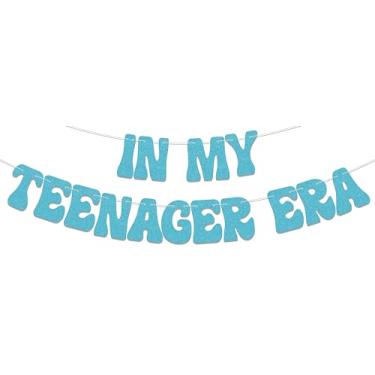 Imagem de Faixa In My Teenager Era, Decorações de 13º Aniversário para Meninos, Oficialmente Adolescente Feliz 13º Aniversário Decoração Suprimentos Azul