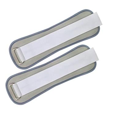 Imagem de Conjunto de pares de pesos de tornozelo de 2 x 0,3 kg para mulheres, crianças e homens com alça ajustável para braço, mão e perna, perfeito para dança, corrida, fitness (cor: cinza)