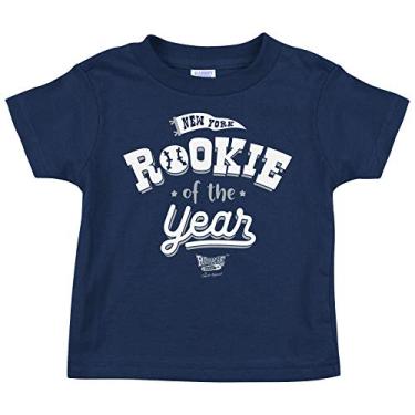 Imagem de New York Baseball Fans. Camiseta infantil novato do ano azul-marinho (camiseta infantil, 3 anos)