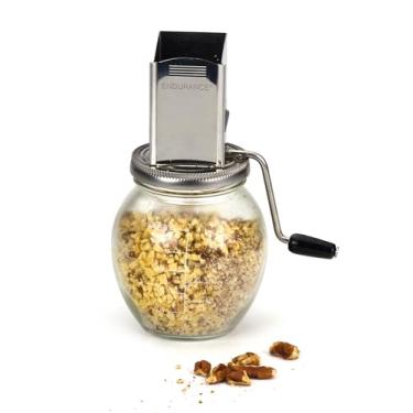 Imagem de RSVP International Moedor de nozes com inspiração vintage Endurance, capacidade para 1,25 xícara, fundo de vidro