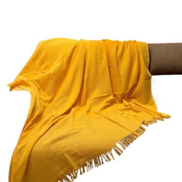 Imagem de Manta Gigante para Sofá em Algodão- Ultra Confortável e Macia para Cobertor de Sofá Grande + Dicas de Decoração(AMARELA)
