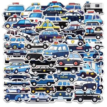 Imagem de 100 adesivos de carro de polícia, adesivos de vinil à prova d'água, adequado para garrafas de água, laptop, bagagem, adolescentes adultos, teclados, mochilas, skates, capacete, garrafas de água