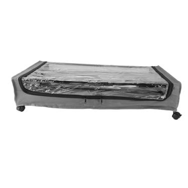 Imagem de aqxreight Sob o Recipiente de Armazenamento de Cama, Economia de Grande Capacidade, Economizando 4 Rodas Sob a Cama, Gaveta Com Tampa Transparente para Livros de Roupas Cinza Volumoso para Roupas SL