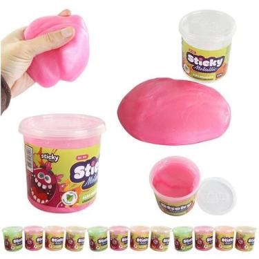 Imagem de Pote de Slime Geleca 130 gramas Metálico Elástico Atóxico - STICK TOYS