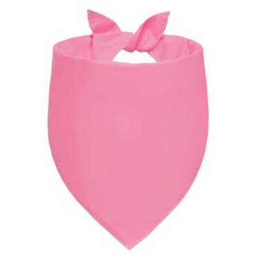 Imagem de Agroon Bandanas para cães em branco rosa GG 1 peça, lenço de algodão sólido DIY, lenço de babador reversível triangular durável para filhotes, presente personalizado de aniversário/festa
