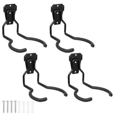 Imagem de MAQUITA Suporte de parede para ferramentas de jardim, suporte de aparador de corda de aço, gancho de armazenamento de garagem para comedor de ervas daninhas, soprador de folhas, equipamento de gramado