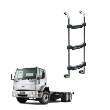 Imagem de Escada Traseira Ford Cargo 2008 2009 2010 3 Degraus Cromado - Bepo
