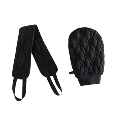 Imagem de FashionCha 2x Esfoliante para As Costas, Luvas para Máquina de Lavar, Acessórios para Spa, Pano Esfoliante, Toalhas para Esfoliação Corporal, Sabonete para Hotel, Preto