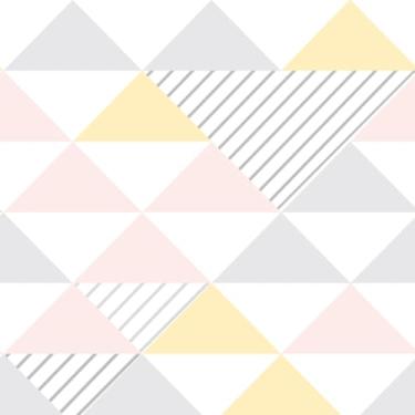 Imagem de Papel de Parede Adesivo Lavável Triângulos Coloridos 5m