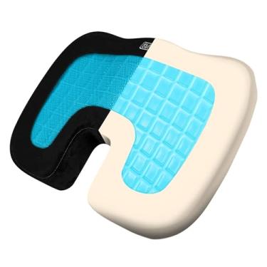 Imagem de BLACK+DECKER Almofada de assento em forma de U de gel – Almofada de cadeira de espuma viscoelástica refrescante para escritório, carro, cadeira de rodas e avião – capa ergonômica, antiderrapante,