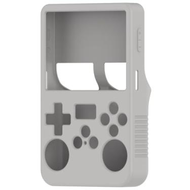 Imagem de Capa compatível com console de jogos portátil R36S, capa protetora de silicone para R36S (cinza)