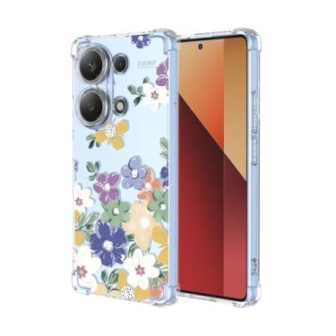 Imagem de EUAGVQY Capa para XiaomiRedmi Note 13 Pro 4G Poco M6 Pro, estampa de flores diversas, transparente, à prova de choque, capa protetora de silicone macio TPU para XiaomiRedmi Note 13 Pro 4G, flores