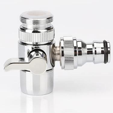 Imagem de Adaptador de válvula de desvio de torneira de latão, adaptador de torneira Swich desviador de válvula de aerador para conectar máquina de lavar, mangueira de jardim de chuveiro (entrada NPT M24 mm x
