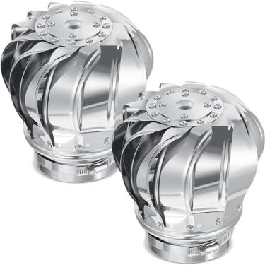 Imagem de Tandefio 2 peças 110 mm ventilador de telhado sem energia turbinas eólicas ventilador de ventilação de ventilação de ar do sótão de aço inoxidável 201 para casas fábrica sótão fazenda à prova de