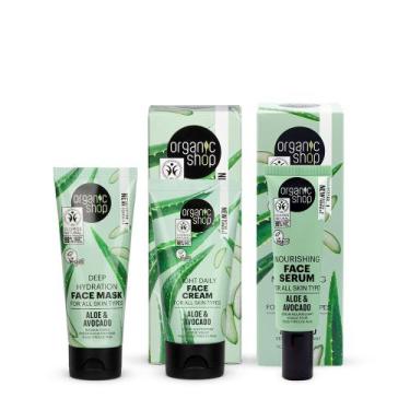 Imagem de Kit Tratamento Facial Essencial Organic Shop - Aloe Vera e Abacate