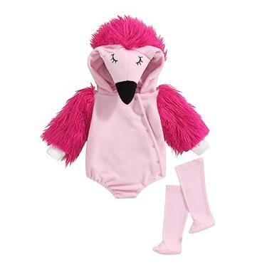 Imagem de Yoawdats Roupas de fotografia para bebês recém-nascidos, meninos, meninas, macaquinho de animal, fantasia de Halloween, macacão outono inverno, Flamingos rosa, 18-24 Meses