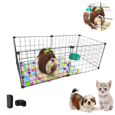 Imagem de Cercadinho Móvel Modular 6 Telas 30x40cm Tela Aramada Pet Coelho Gato 