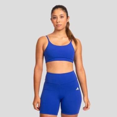 Imagem de Top Adidas Essentials LS Feminino Azul-Feminino