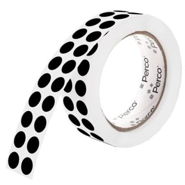 Imagem de Perco Etiquetas adesivas redondas pretas de 1/2 polegada com perfuração fácil de descascar - 3.000 etiquetas por rolo - forte aderência, cores vibrantes para organização, artesanato e muito mais