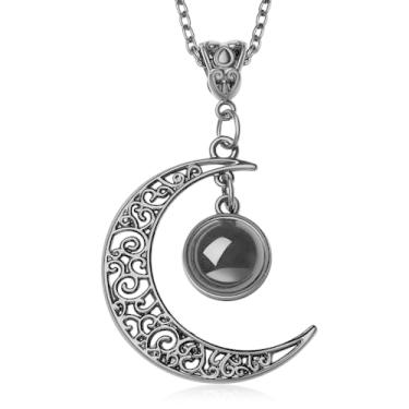 Imagem de MAIBAOTA Colar gótico de bruxa, lua crescente, emo, punk, vintage, joia preta, fantasia de Halloween, joias góticas, presentes para mulheres, Sem Pedra Preciosa